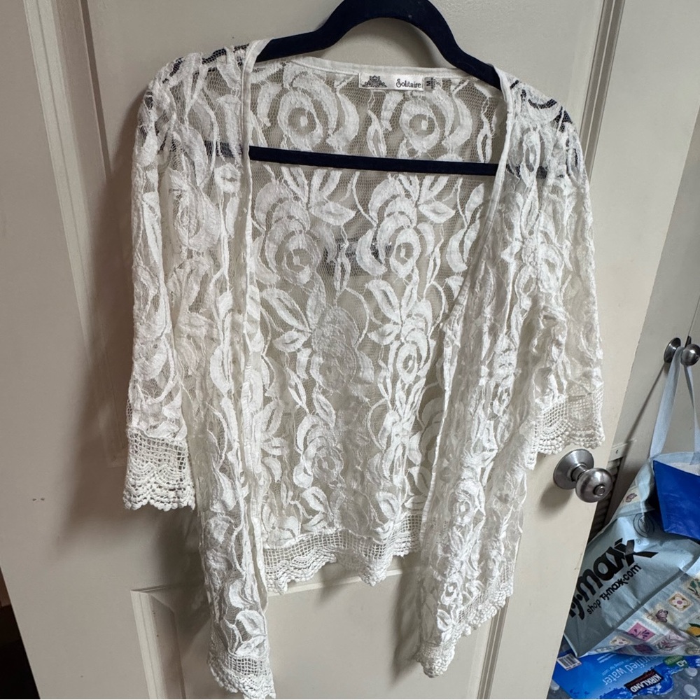 Solitaire Ivory Lace Cardigan